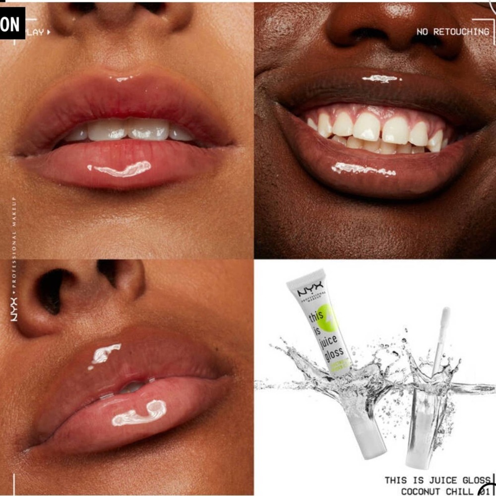 NYX THIS IS JUICE GLOSS Electrolyte Infused Scented Lip Gloss Coconut Chill